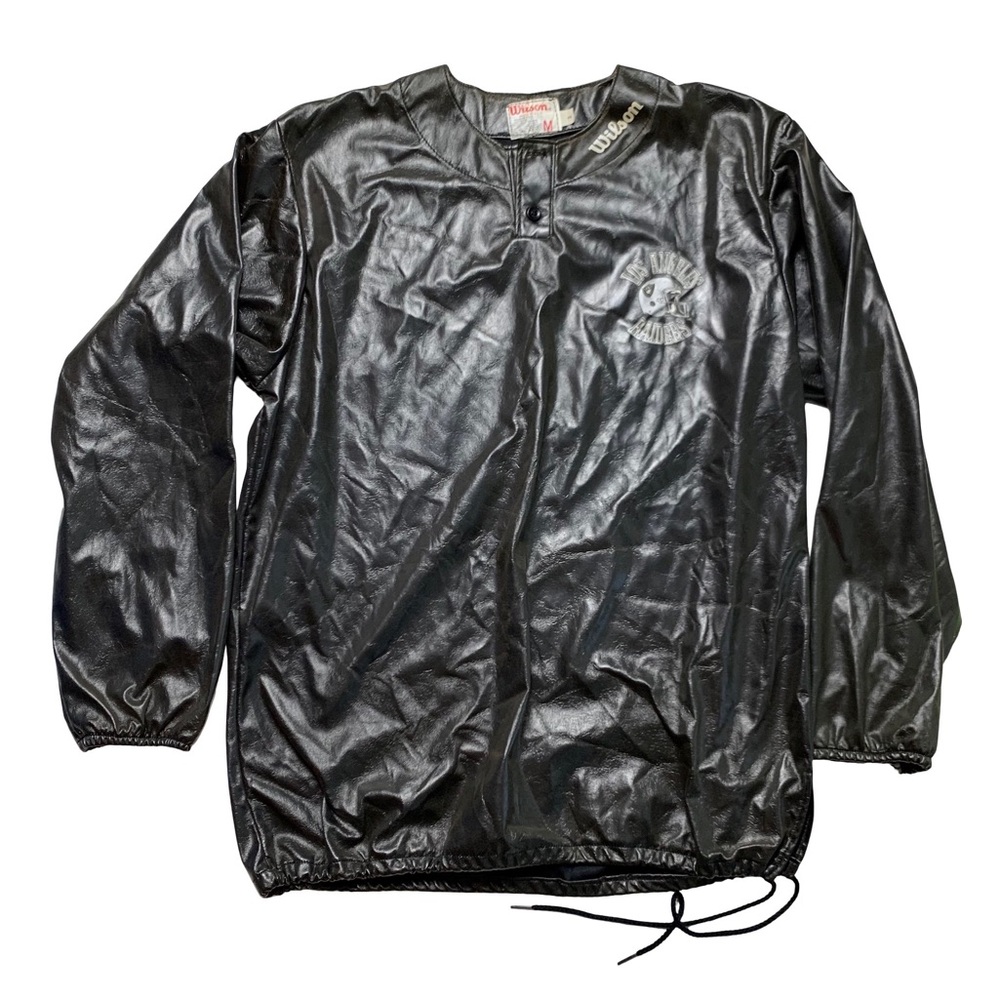 80s Wilson Los Angeles Raiders Vnt Reflective Jacket Mens M LA Pullover USA